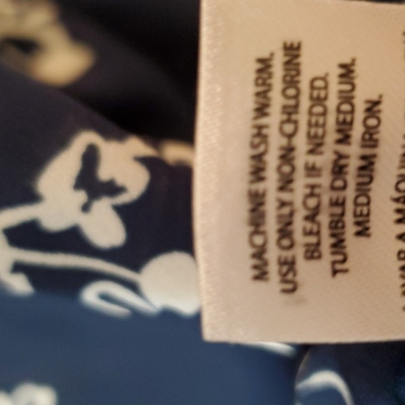 Terra & Sky navy and white floral Hi-lo tunic top Size (0X) 14W 3/4 sleeve - Picture 6 of 11